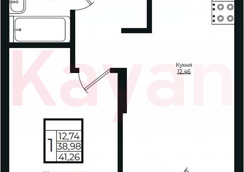 Продажа 1-комн. квартиры, 38.98 кв.м фото 0