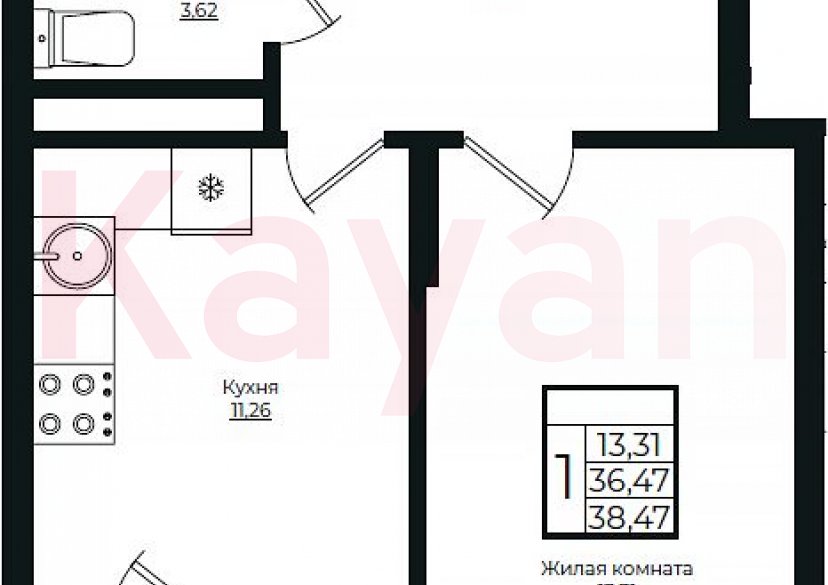 Продажа 1-комн. квартиры, 36.47 кв.м фото 0