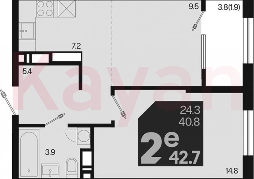 Продажа 2-комн. квартиры, 40.8 кв.м фото 0