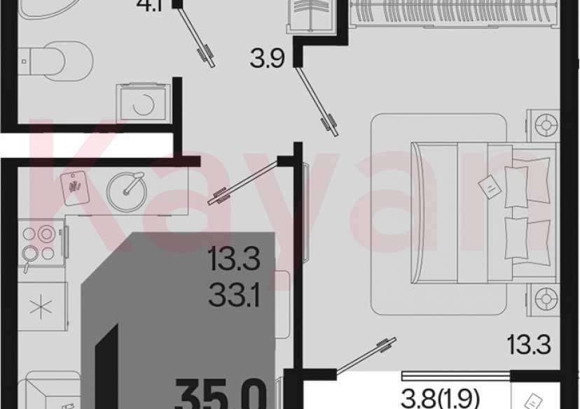 Продажа 1-комн. квартиры, 33.1 кв.м фото 0