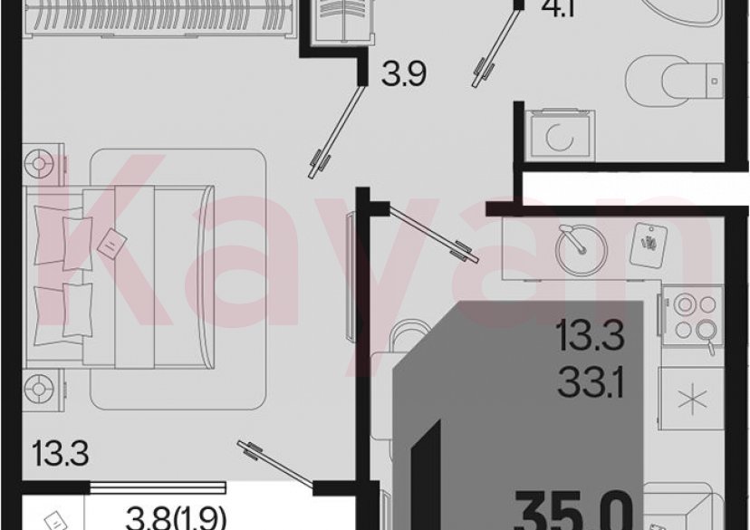 Продажа 1-комн. квартиры, 33.1 кв.м фото 0