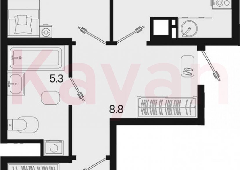 Продажа 2-комн. квартиры, 60.1 кв.м фото 0