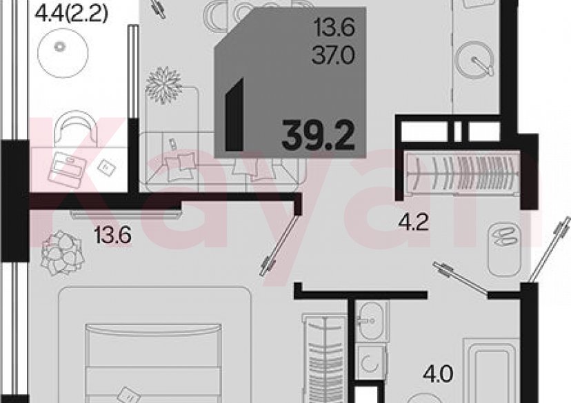 Продажа 1-комн. квартиры, 37 кв.м фото 0