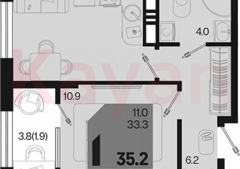 Продажа 1-комн. квартиры, 33.3 кв.м фото 0