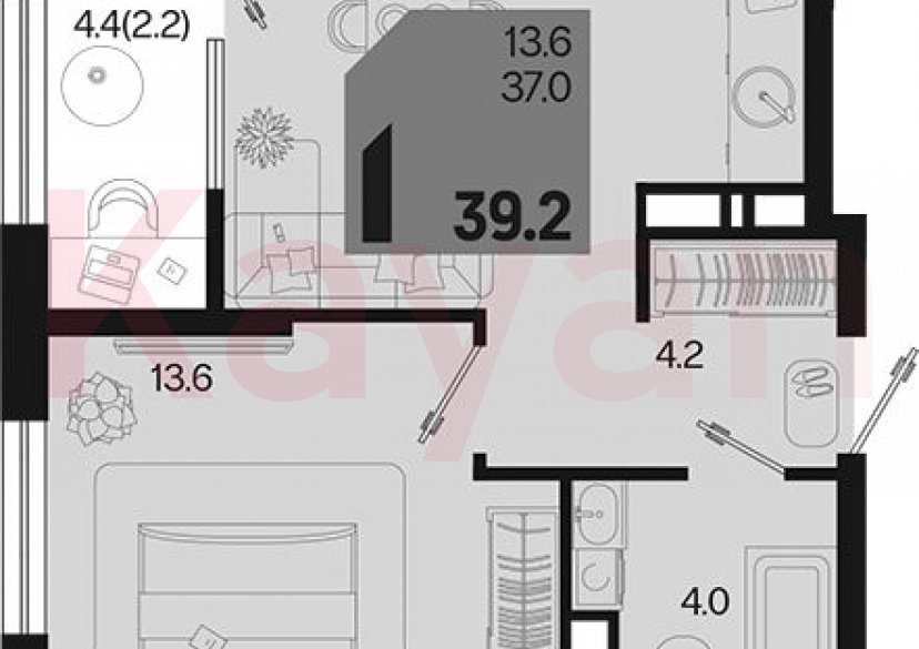 Продажа 1-комн. квартиры, 37 кв.м фото 0