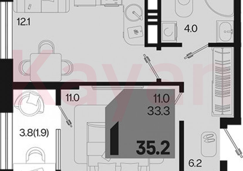 Продажа 1-комн. квартиры, 33.3 кв.м фото 0