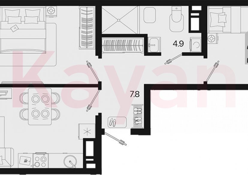 Продажа 2-комн. квартиры, 58 кв.м фото 0