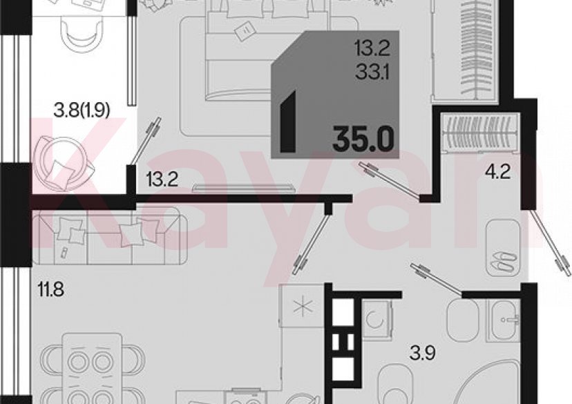 Продажа 1-комн. квартиры, 33.1 кв.м фото 0