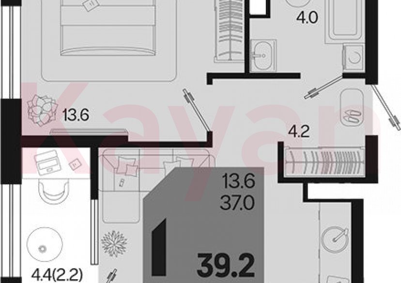 Продажа 1-комн. квартиры, 37 кв.м фото 0