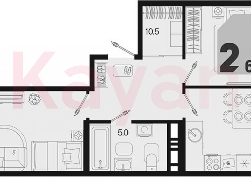 Продажа 2-комн. квартиры, 63 кв.м фото 0