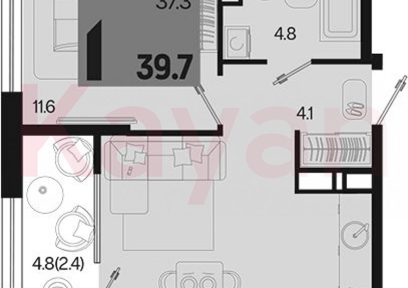 Продажа 1-комн. квартиры, 37.3 кв.м фото 0