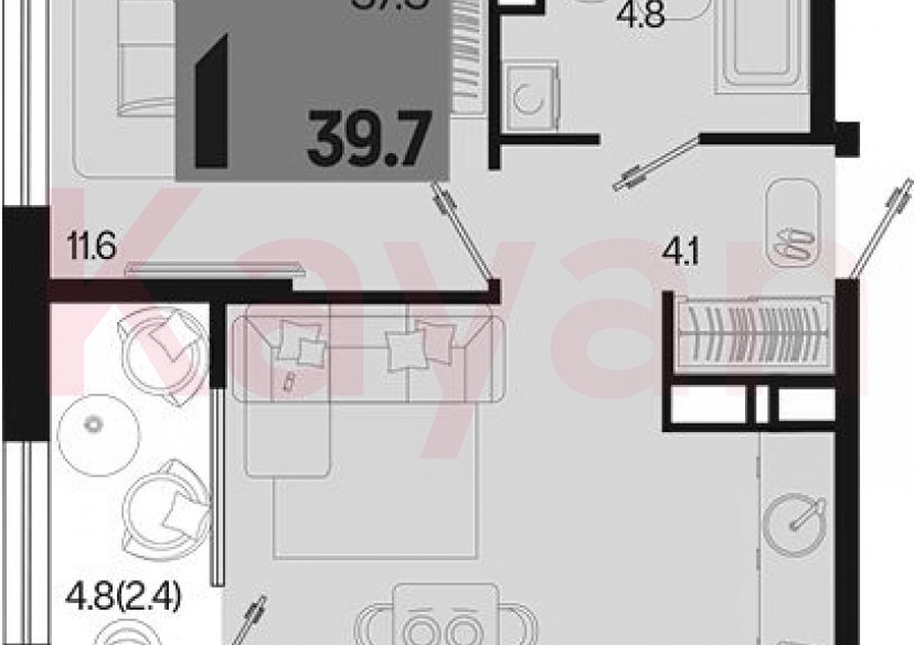 Продажа 1-комн. квартиры, 37.3 кв.м фото 0