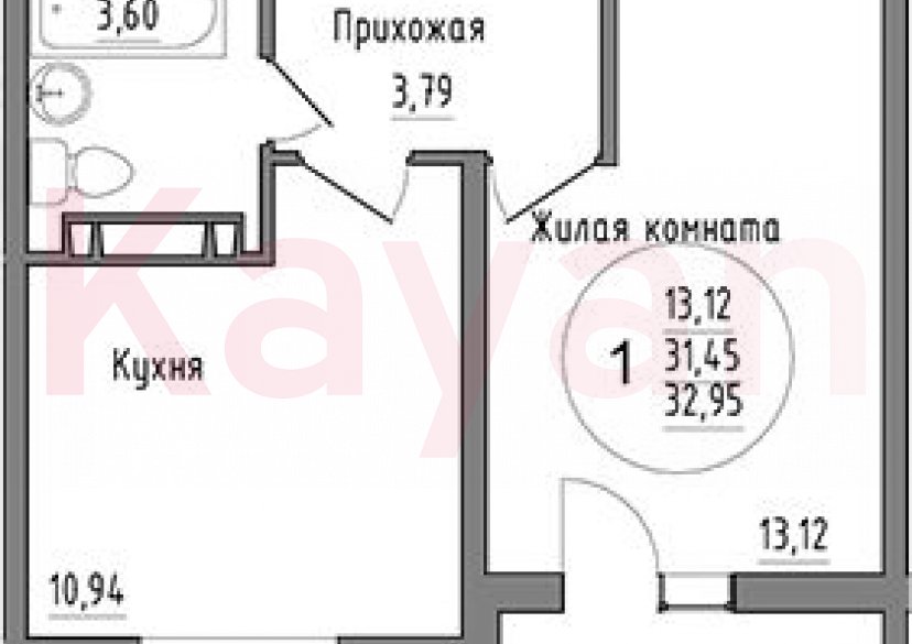 Продажа 1-комн. квартиры, 31.45 кв.м фото 0