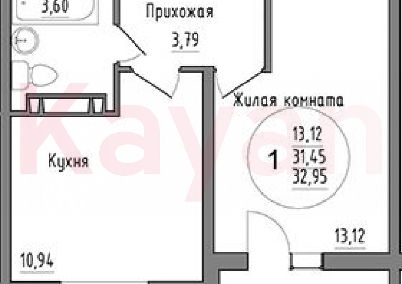 Продажа 1-комн. квартиры, 31.45 кв.м фото 0