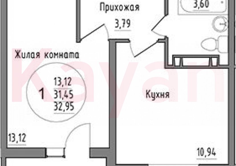 Продажа 1-комн. квартиры, 31.45 кв.м фото 0