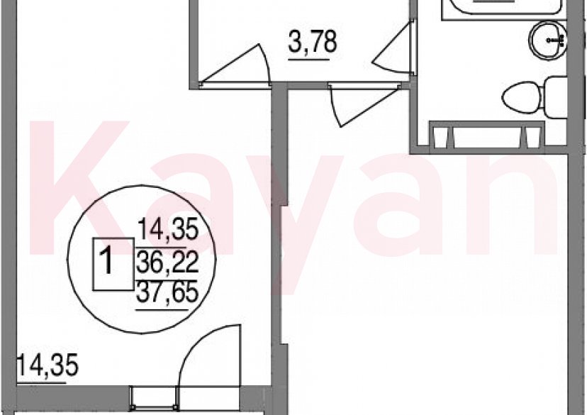 Продажа 1-комн. квартиры, 36.22 кв.м фото 0