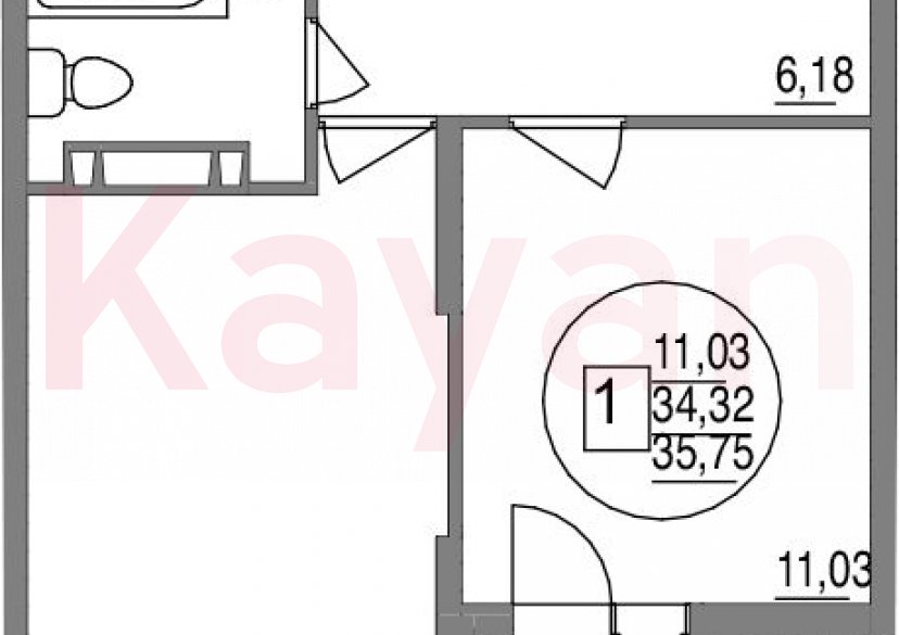 Продажа 1-комн. квартиры, 34.32 кв.м фото 0