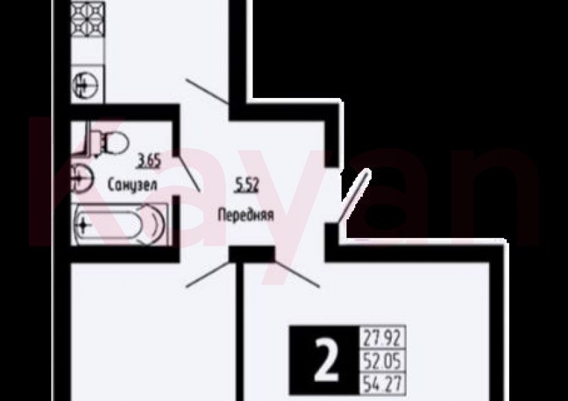 Продажа 2-комн. квартиры, 52.05 кв.м фото 0