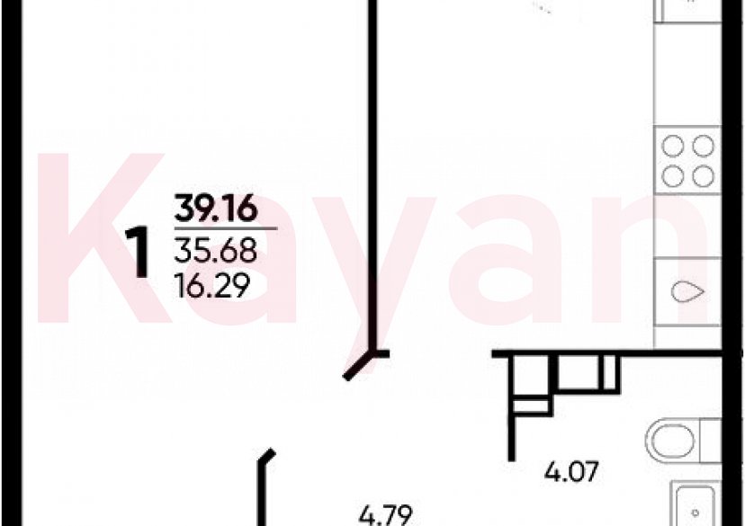 Продажа 1-комн. квартиры, 35.68 кв.м фото 0
