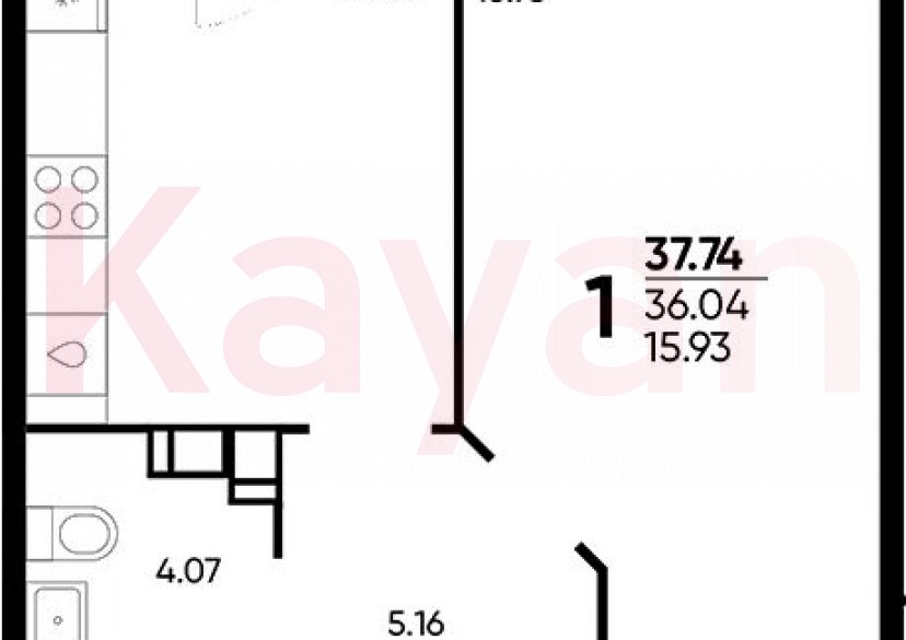 Продажа 1-комн. квартиры, 36.04 кв.м фото 0