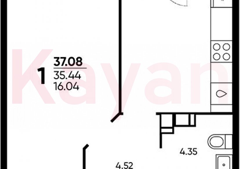 Продажа 1-комн. квартиры, 35.44 кв.м фото 0