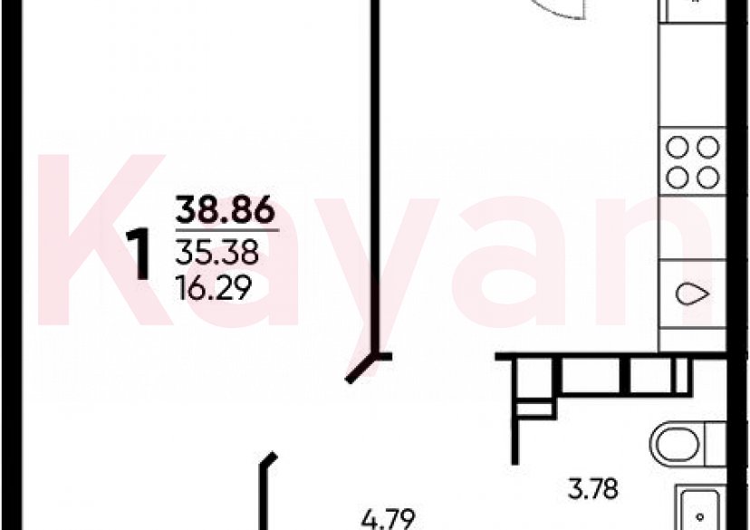 Продажа 1-комн. квартиры, 35.38 кв.м фото 0