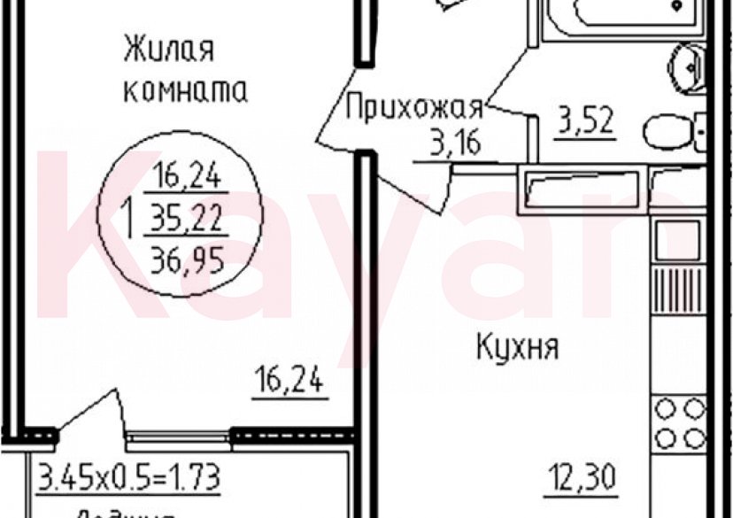 Продажа 1-комн. квартиры, 35.22 кв.м фото 0