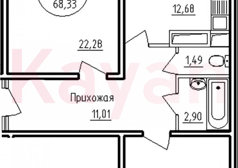 Продажа 2-комн. квартиры, 66.6 кв.м фото 0