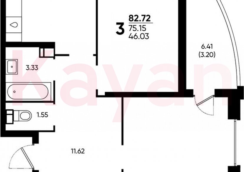 Продажа 3-комн. квартиры, 75.15 кв.м фото 0