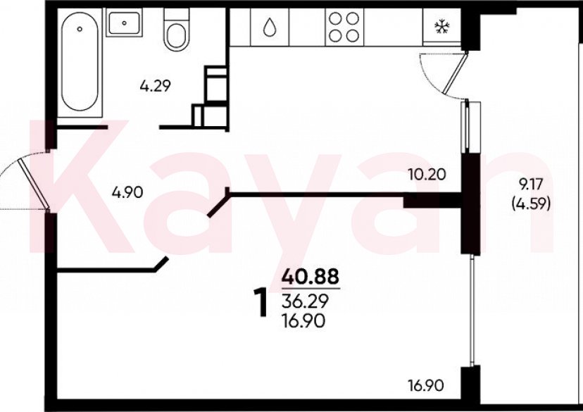 Продажа 1-комн. квартиры, 36.29 кв.м фото 0