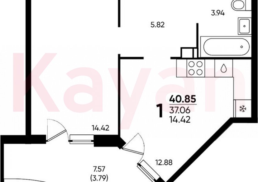 Продажа 1-комн. квартиры, 37.06 кв.м фото 0