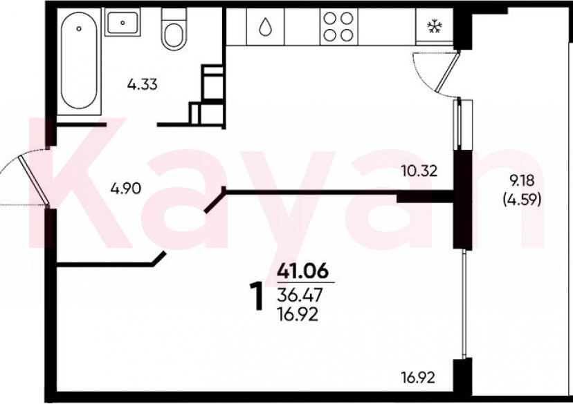 Продажа 1-комн. квартиры, 36.47 кв.м фото 0