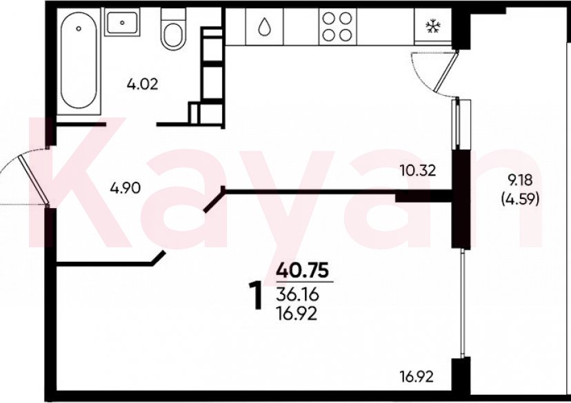 Продажа 1-комн. квартиры, 36.16 кв.м фото 0