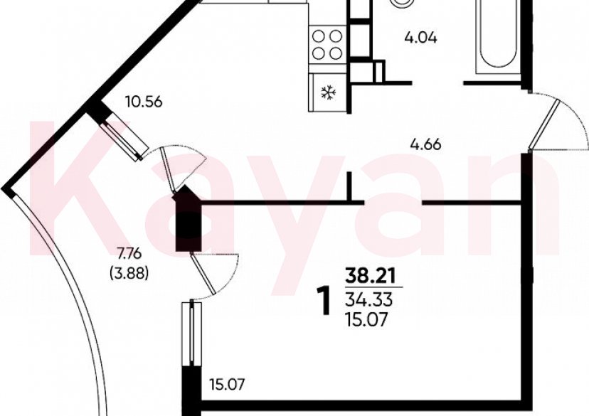 Продажа 1-комн. квартиры, 34.33 кв.м фото 0