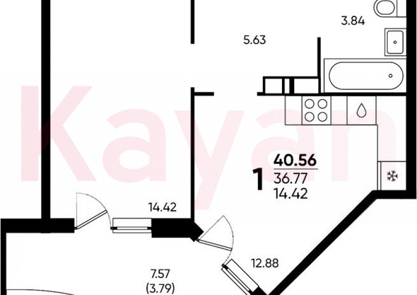 Продажа 1-комн. квартиры, 36.77 кв.м фото 0