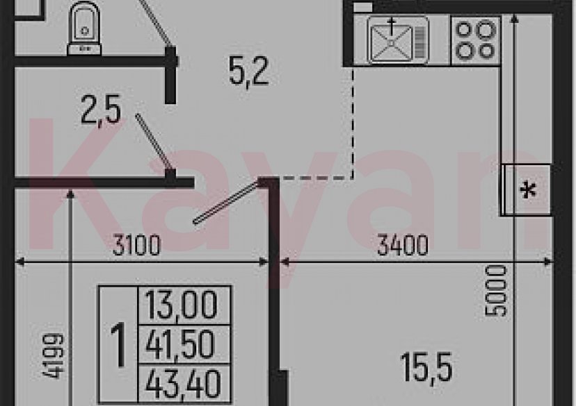 Продажа 2-комн. квартиры, 41.5 кв.м фото 0