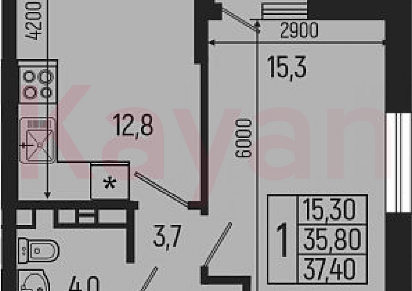 Продажа 1-комн. квартиры, 35.8 кв.м фото 0