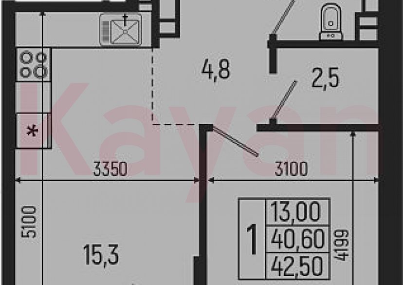 Продажа 2-комн. квартиры, 40.6 кв.м фото 0