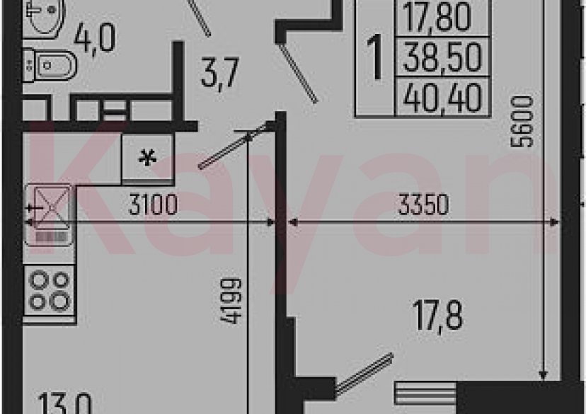 Продажа 1-комн. квартиры, 38.5 кв.м фото 0