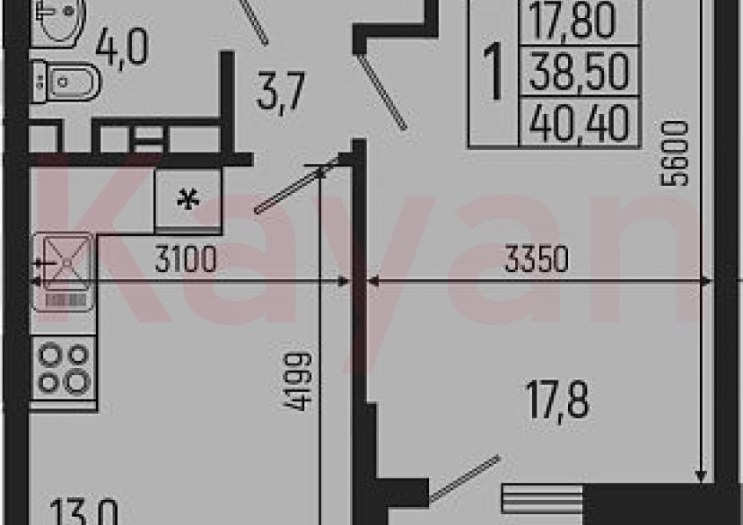 Продажа 1-комн. квартиры, 38.5 кв.м фото 0