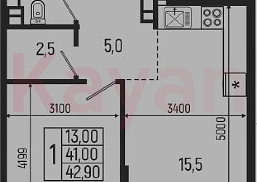 Продажа 2-комн. квартиры, 41 кв.м фото 0