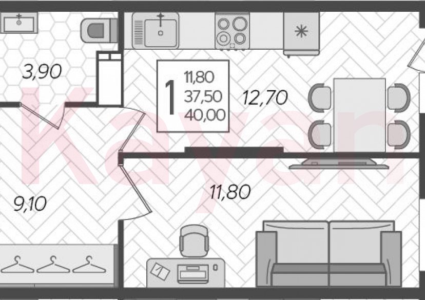 Продажа 1-комн. квартиры, 37.5 кв.м фото 0