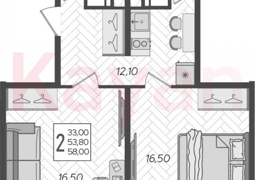 Продажа 2-комн. квартиры, 53.8 кв.м фото 0