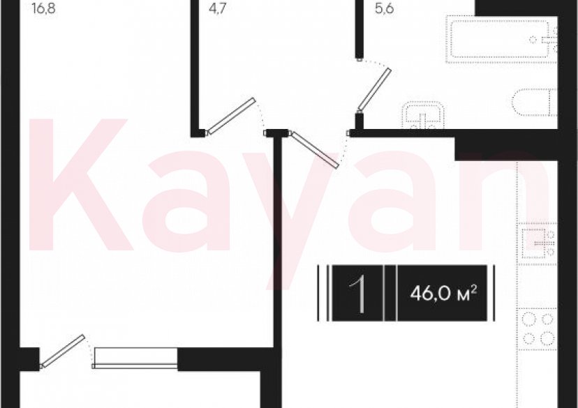 Продажа 1-комн. квартиры, 44.25 кв.м фото 0