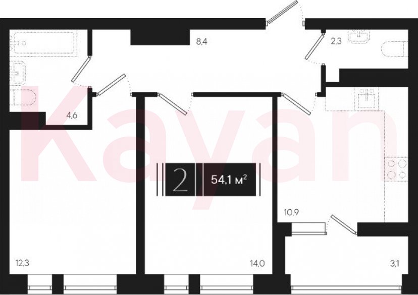 Продажа 2-комн. квартиры, 52.55 кв.м фото 0