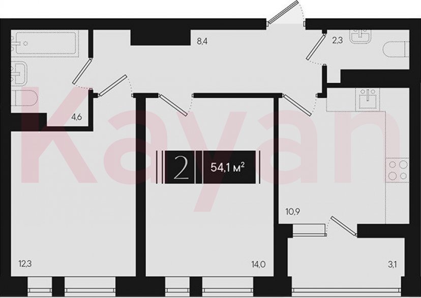 Продажа 2-комн. квартиры, 52.55 кв.м фото 0