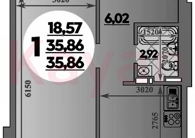 Продажа 1-комн. квартиры, 35.86 кв.м фото 0