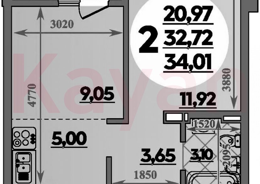 Продажа 2-комн. квартиры, 32.72 кв.м фото 0