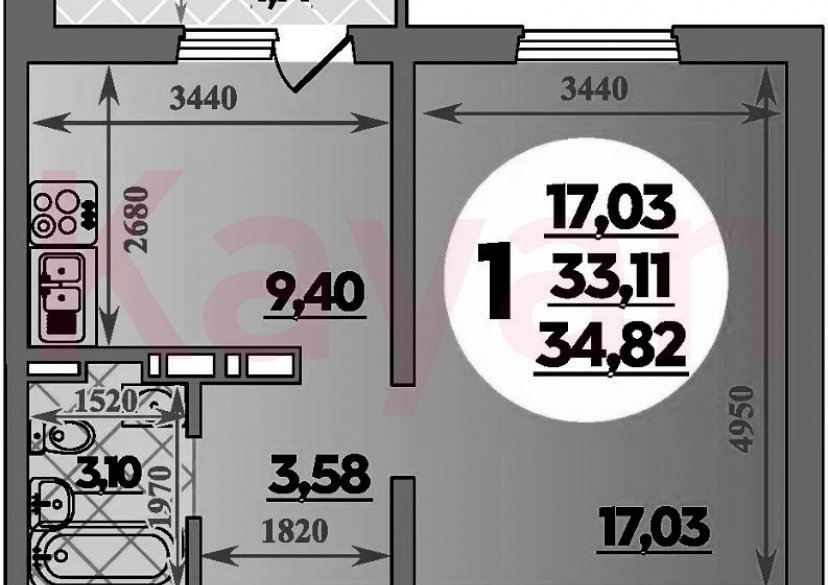 Продажа 1-комн. квартиры, 33.11 кв.м фото 0