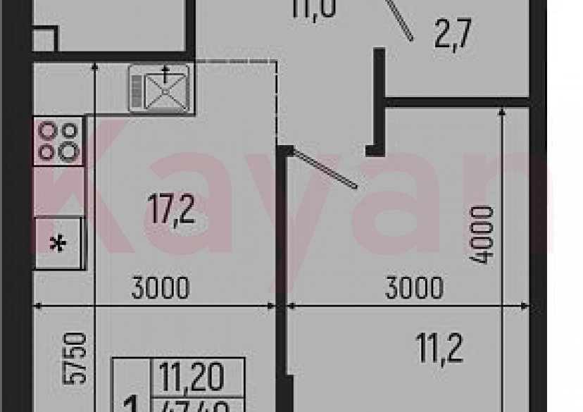 Продажа 2-комн. квартиры, 47.4 кв.м фото 0